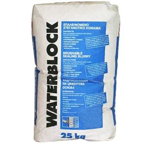 Στεγανωτικό Κονίαμα Waterblock άσπρου χρώματος, σε συσκευασία 25 kg